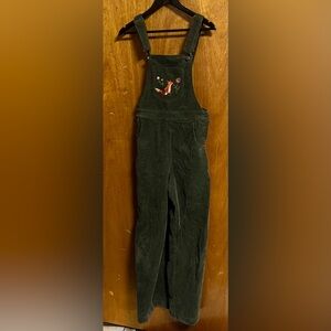 Princess Highway Olive Corduroy Overalls bib
